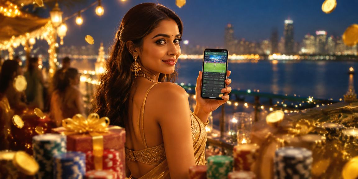 Night market in India with sports betting live on mobile devices